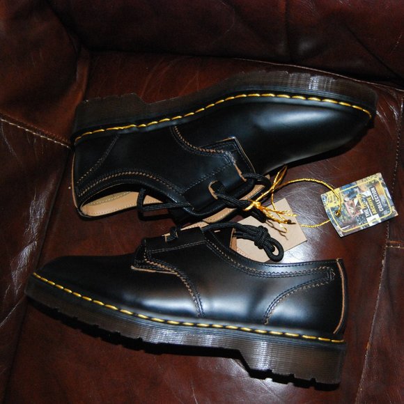 DR. Martens 1461 GHILLIE Black Smooth Leather Shoes US Men's size 8 Women's 9 - Picture 9 of 13